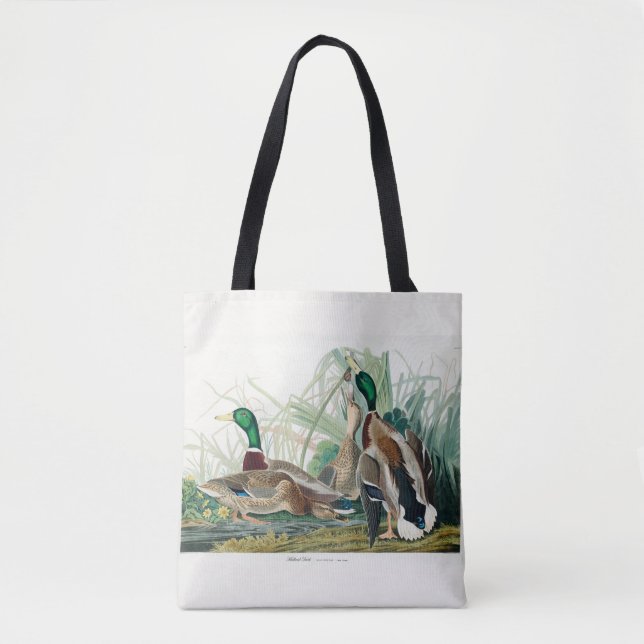 Bolsa Tote Mallard Duck, 1834, dos Pássaros da América (Frente)