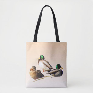 Bolsa Tote Mallard Ducks Pássaro Saco de Pássaro