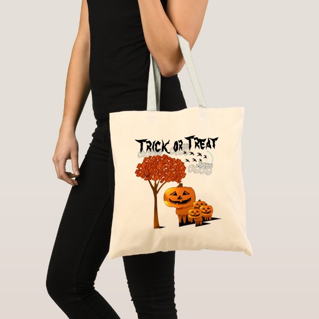 Bolsa Tote MALOWEEN PUMPKIN HEADS Trick ou Tratar Bag (Frente (produto))