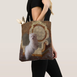 Bolsa Tote Maltês Puppy Sobre A Arte Do Cão
