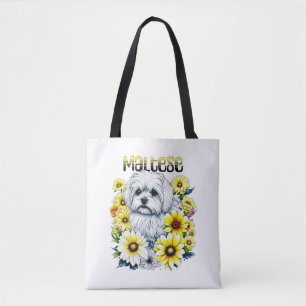 Bolsa Tote Maltês Watercolor Ai Art para Proprietários de Cac