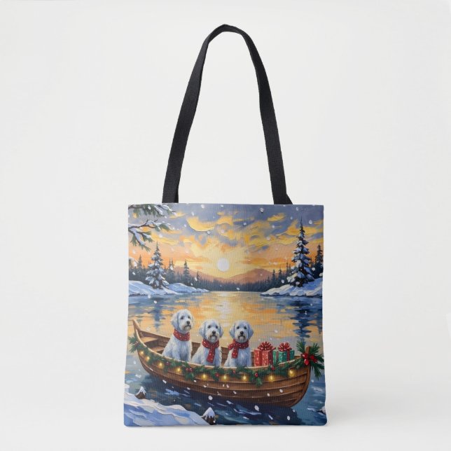 Bolsa Tote Maltese Christmas Boat Holiday (Frente)