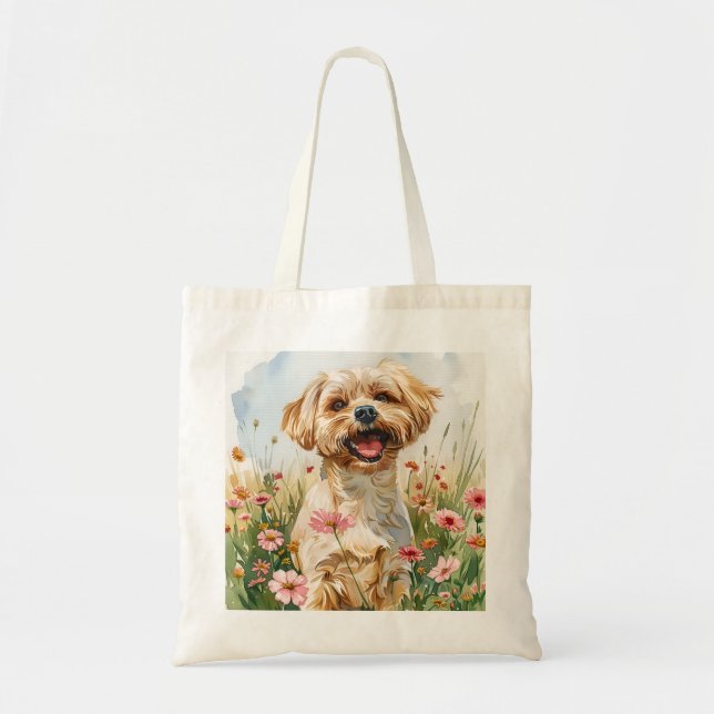 Bolsa Tote Maltese Watercolor Tote Bag (Frente)