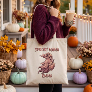 Bolsa Tote Mama Assustadora Personalizada Rosa Fantasma Boba