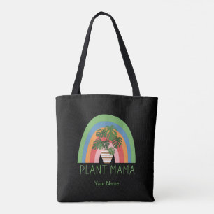 Bolsa Tote Mama das Plantas Boho Arco-Íris Jardim Folhas de M