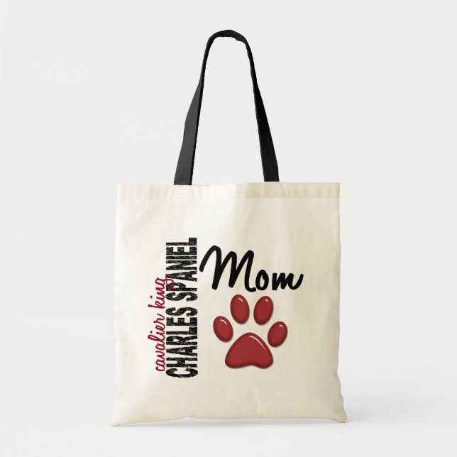 Bolsa Tote Mamã descuidado 2 do Spaniel de rei Charles (Frente)