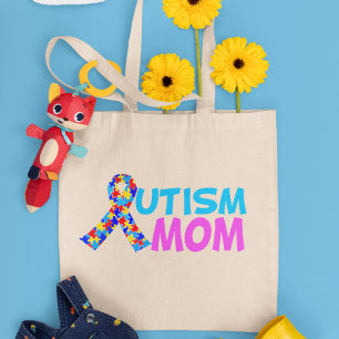 Bolsa Tote Mamã do autismo no rosa