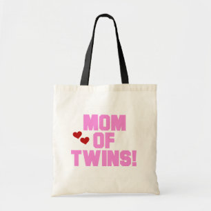 Bolsa Tote Mamã do camiseta e de presentes Gêmeo-Cor-de-ros