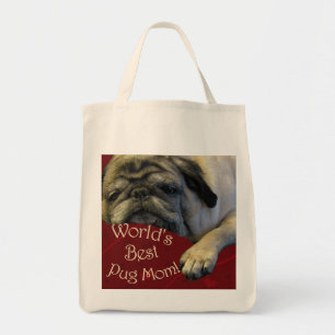 Bolsa Tote Mamã do Pug do mundo a melhor