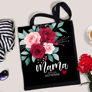 Bolsa Tote Mamã elegante floral de aquarela