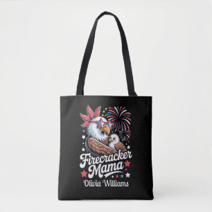 Bolsa Tote Mama Fogos de Artifício 4 de Julho Família Combina