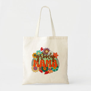 Bolsa Tote Mama Groovy Floral, Dia de as mães Retro