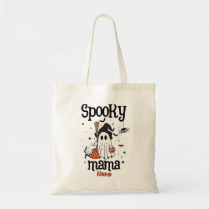 Bolsa Tote Mama Louca Halloween - Fantasma Bonita, Gato e Abó