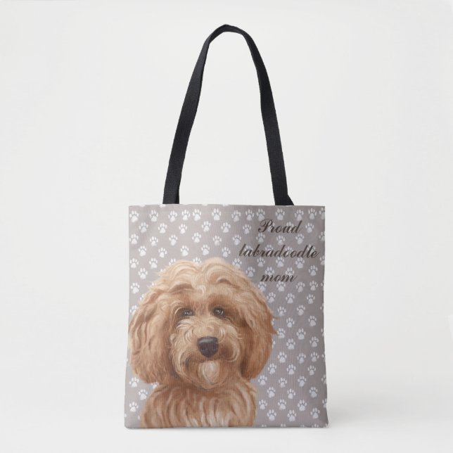 Bolsa Tote Mamã orgulhosa <3 de Labradoodle (Frente)