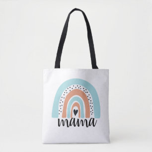 Bolsa Tote Mama Rainbow Blue Peach