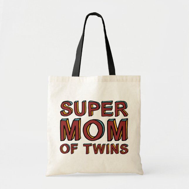 BOLSA TOTE MAMÃ SUPER DOS GÊMEOS (Frente)
