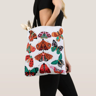Bolsa Tote Mama Verde Vermelha e Borboleta