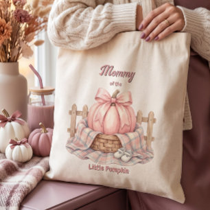 Bolsa Tote Mamãe da Pequena Abóbora Pinkoween Aquarela