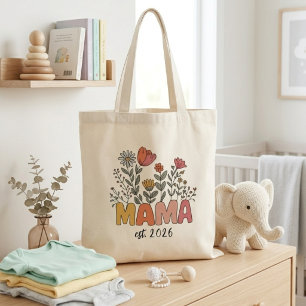 Bolsa Tote Mamãe Mama Est 2026 Gravidez Floral Personalizado