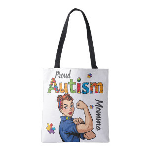 Bolsa Tote Mamãe Orgulhosa do Autismo Comprando sacola de com