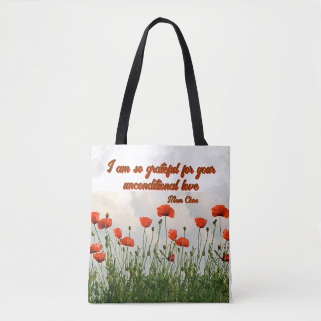 Bolsa Tote Mamãe personalizada Flores B (Frente)