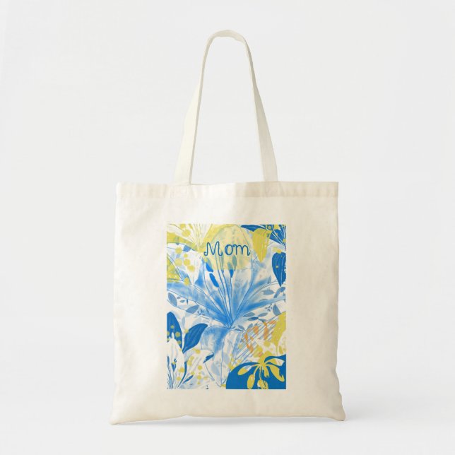 Bolsa Tote Mamãe pintou Floral Tote Bag (Frente)