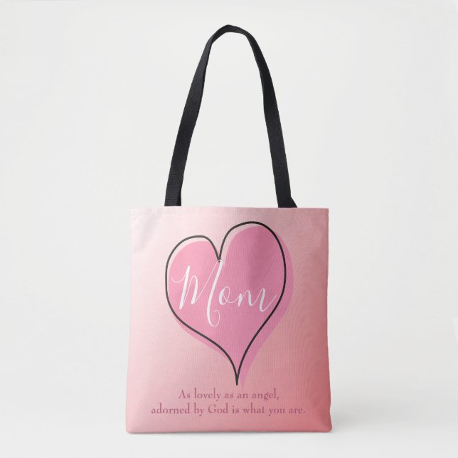 Bolsa Tote Mamãe rosa adorável (Frente)