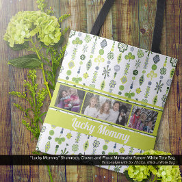 Bolsa Tote "Mamãe Sortuda" Shamrock Clover Pattern