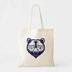 Bolsa Tote Mamãe Urso Legal Usando Óculos de Sol Azul Marinho