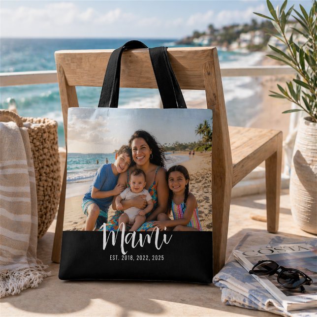 Bolsa Tote Mami Established Modern Script Photo (Criador carregado)