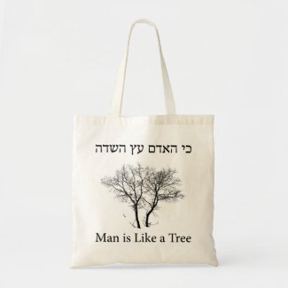 Bolsa Tote Man is Like a Tree, ancient and biblical slogan