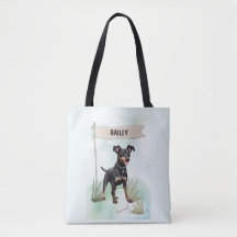 Manchester Terrier Aquarela Cachorro Personalizado