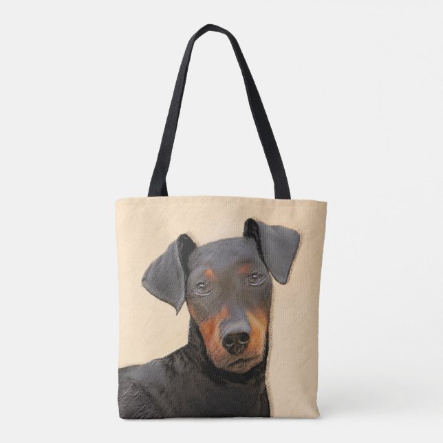 Bolsa Tote Manchester Terrier Pintura Original (Verso)