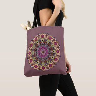 Bolsa Tote Mandala 12 Autumn Deixa Orange Mauve -