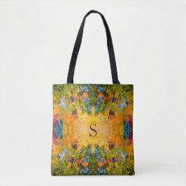 Bolsa Tote Mandala Amarelo Verde Dourado