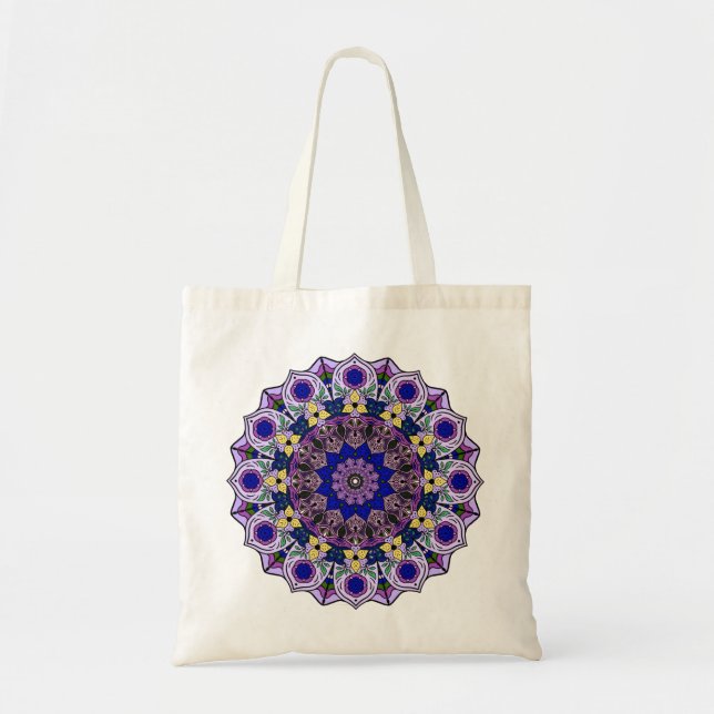 Bolsa Tote Mandala Blueberry 12 Blue Violet - (Frente)