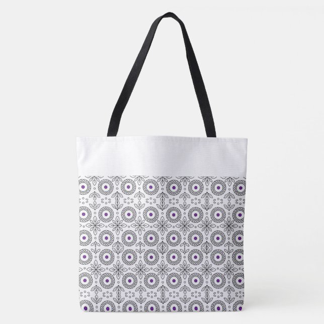 Bolsa Tote Mandala brava e Design do Motif Folha (Frente)
