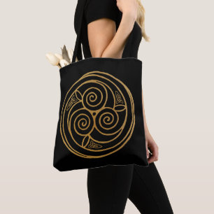 Bolsa Tote Mandala celta tripla do redemoinho do nó