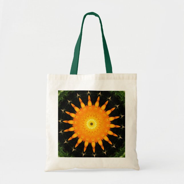 Bolsa Tote Mandala de Caleidoscópio do Sol Radiante (Frente)