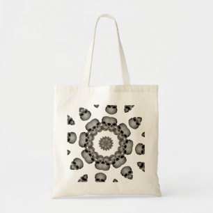 Bolsa Tote Mandala de Crânio Humano Sinistro