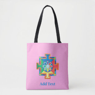 Bolsa Tote Mandala de Criação Personalizada de Cor d'Água Ros