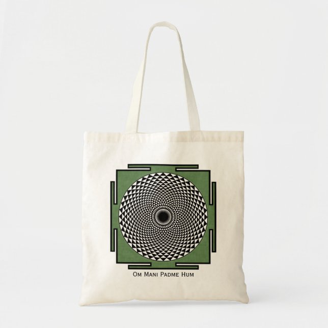Bolsa Tote mandala de oração Om Mani Padme Hum (Frente)