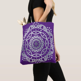 Bolsa Tote Mandala de prata
