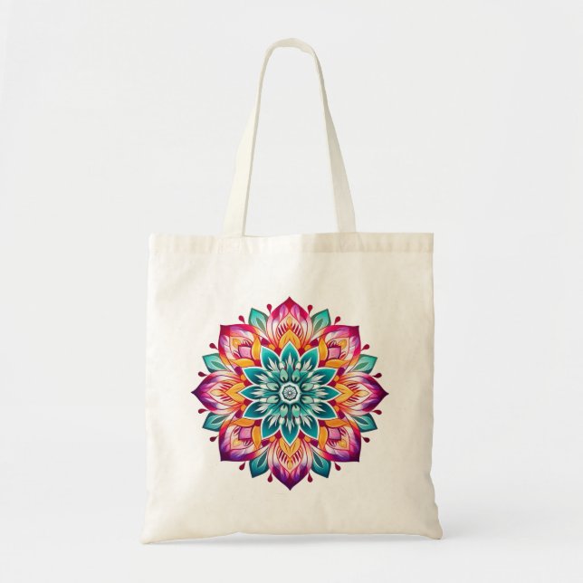 Bolsa Tote Mandala / Design de Flor (Frente)