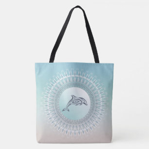 Bolsa Tote Mandala do golfinho do estilo da praia