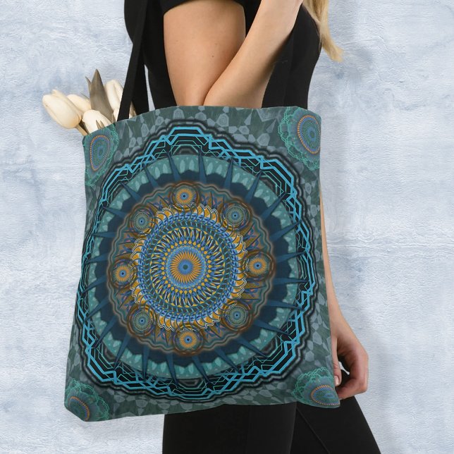Bolsa Tote Mandala dos olhos psicodélicos guiados persa (Criador carregado)