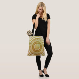 Bolsa Tote Mandala Dourada e Brilhante