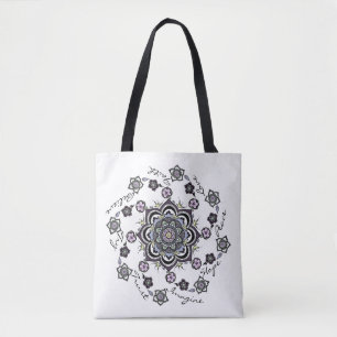 Bolsa Tote Mandala espiral moderna inspiracional