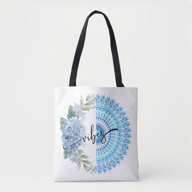 Bolsa Tote mandala Flower vibes - saco de toques (Frente)