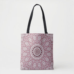 Bolsa Tote Mandala is burgundy-gray
